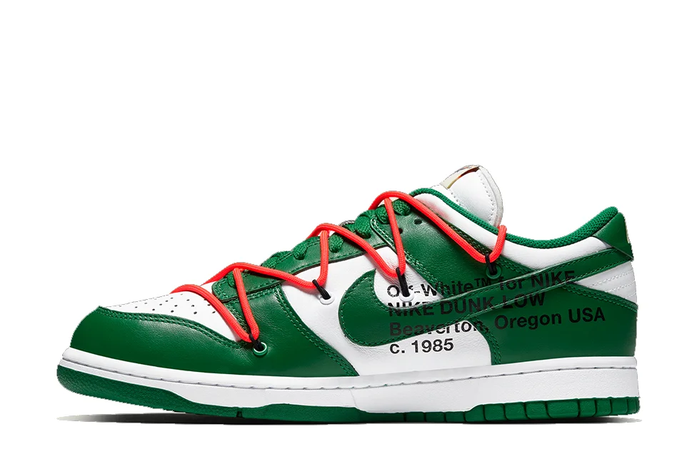 nike dunk low off white pine green